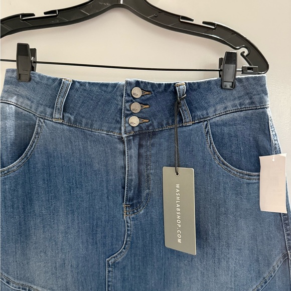 NWT Nordstrom Wash Lab Blue Stretch Denim Maxi Skirt - Picture 2 of 5